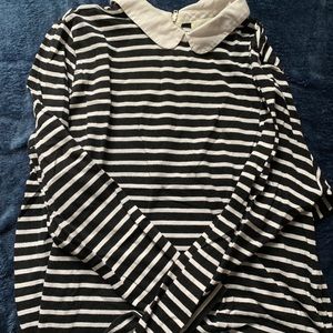 Forever 21 Peter Pan collared striped long sleeves